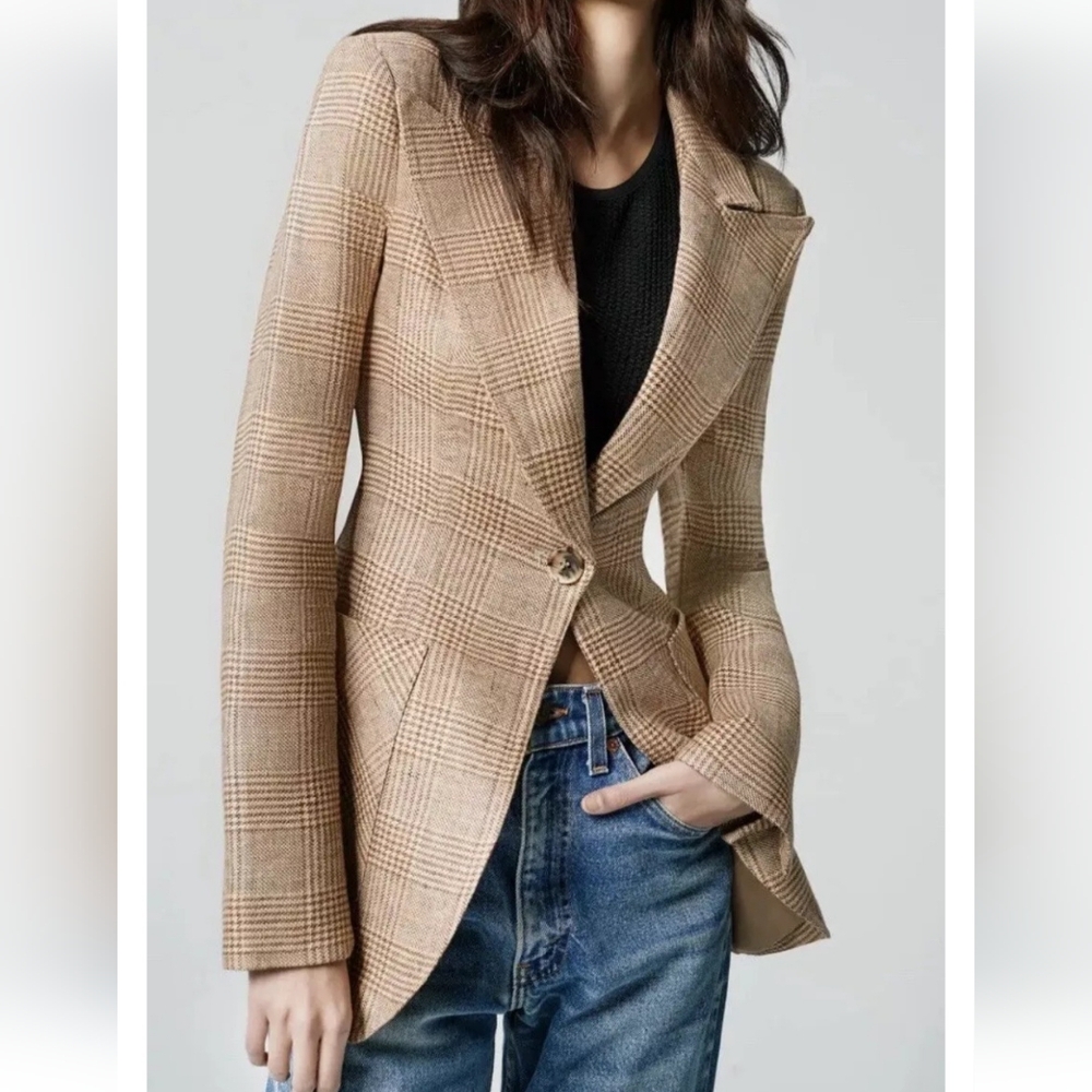 Smythe Patch Pocket Birkin Blazer In Burlap Glencheck 6